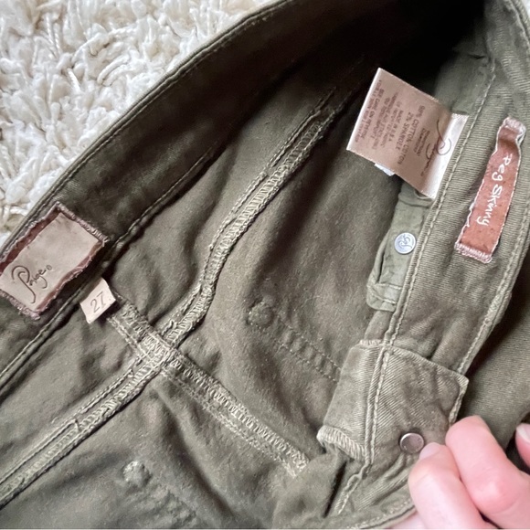 Paige peg skinny 27” olive 🫒 green/army green cotton and 2% spandex - Picture 6 of 13